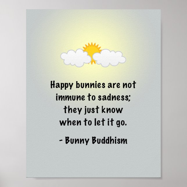 Poster du bouddhisme Bunny "Let It Go" (Devant)