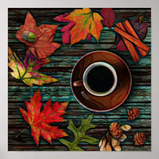 Poster du café d'automne (Devant)