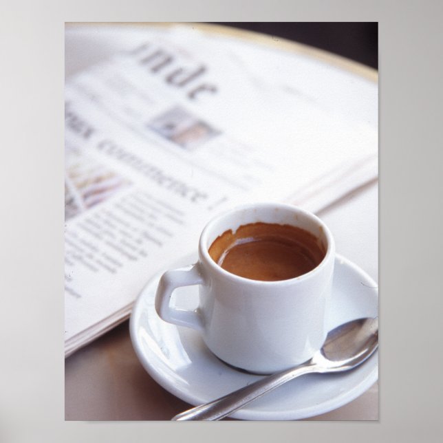 Poster du café du matin et des journaux (Devant)