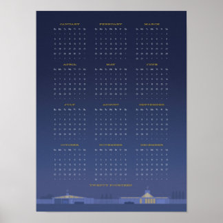 Poster du calendrier 2014 style mi‑siècle