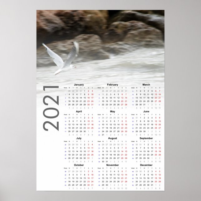 Poster du calendrier 2021 de Seagull - Lundi premi (Devant)