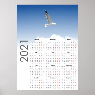 Poster du calendrier 2021 de Seagull - Lundi premi
