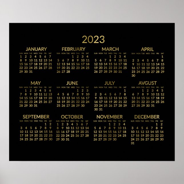 Poster du calendrier annuel 2023 de Faux Gold et B (Devant)