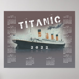 Poster du calendrier des navires Titanic 2022 RMS