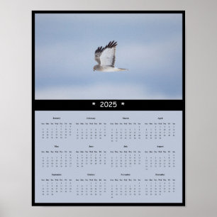 Poster du calendrier du mur de Harrier Hawk 2025