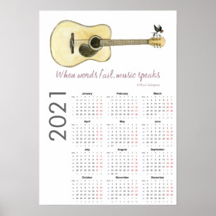 Poster du calendrier guitare 2021