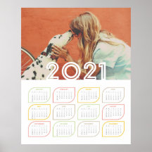 Poster du calendrier personnalisé 2021 | Feuille m