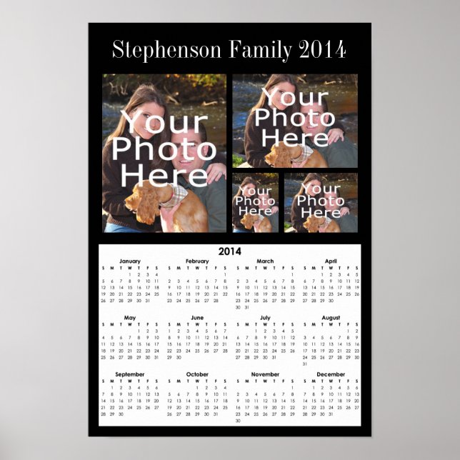 Poster du calendrier photo personnalisé 2014 (Devant)