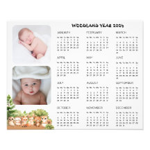 Poster du calendrier photo pour bébé Woodland Baby