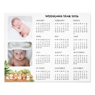 Poster du calendrier photo pour bébé Woodland Baby