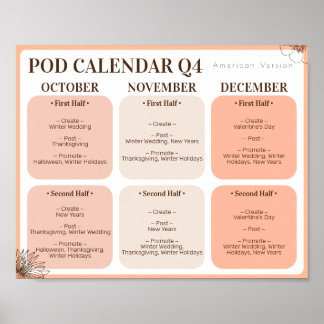 Poster du calendrier promotionnel du PDV 4e trimes
