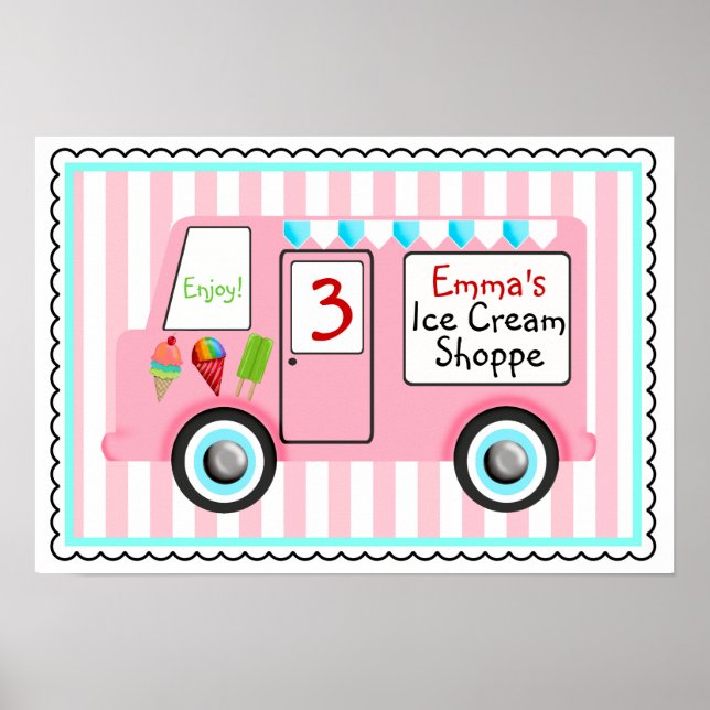 Poster du camion de crème glacée (Devant)