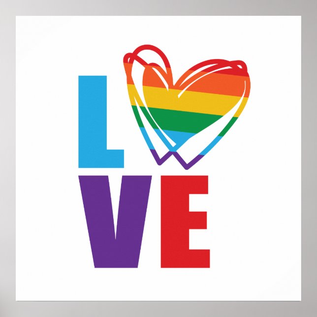 Poster du Carré Rainbow Love Heart (Devant)