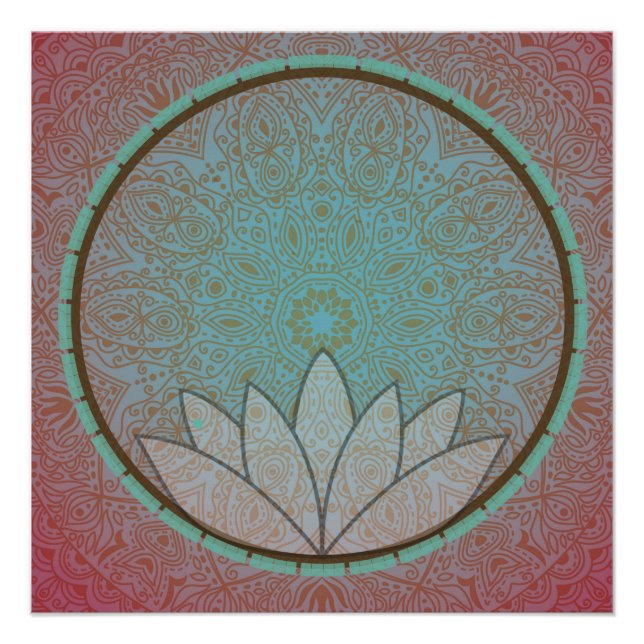 Poster du Cercle de méditation Mandala Lotus (Devant)