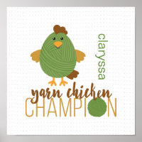 Poster du champion du poulet vert et Brown