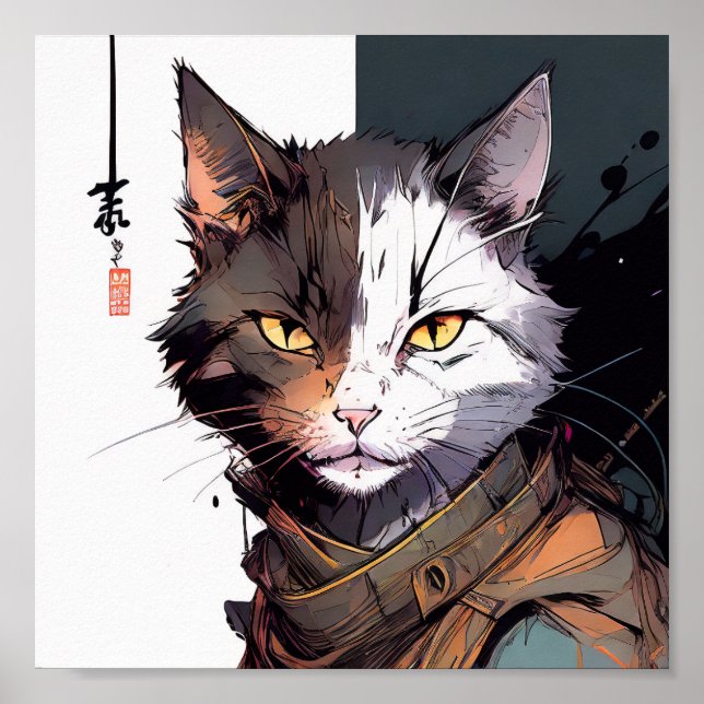 Poster du chat guerrier (Devant)