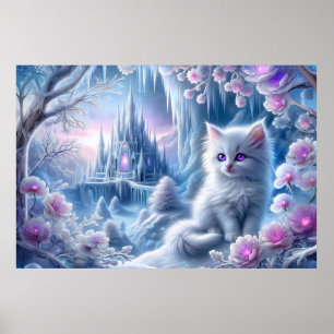 Poster du chaton blanc en Imaginaire Ice Kingdom