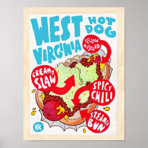 Poster du chien chaud de la petite Virginie-Occide