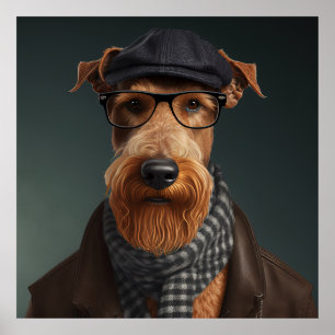 Poster du Chien Hipster Airedale Terrier