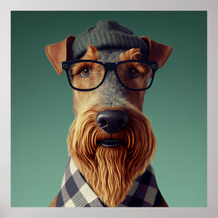 Poster du Chien Hipster Airedale Terrier
