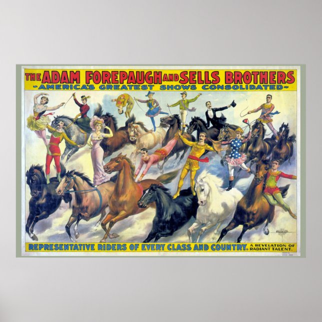 Poster du Circus Riders Théâtre Vintage (Devant)