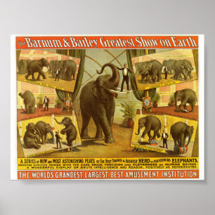 Poster du cirque Elephants Barnum & Bailey