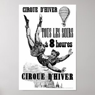 Poster du Cirque français Acrobat Art Vintage