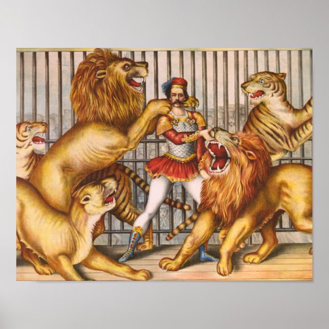 Poster du cirque Vintage Lion Tamer (Devant)