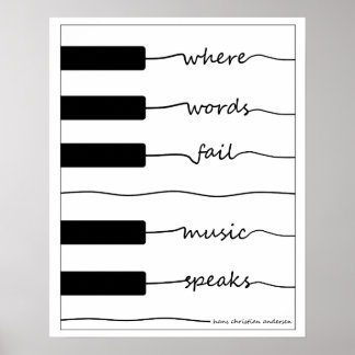Poster du clavier de piano avec citation inspirant
