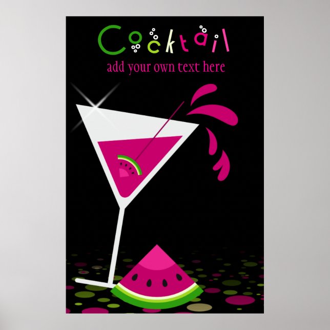 Poster du Cocktail Party Pink Watermelon Martini (Devant)