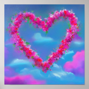 Poster du coeur de fleurs