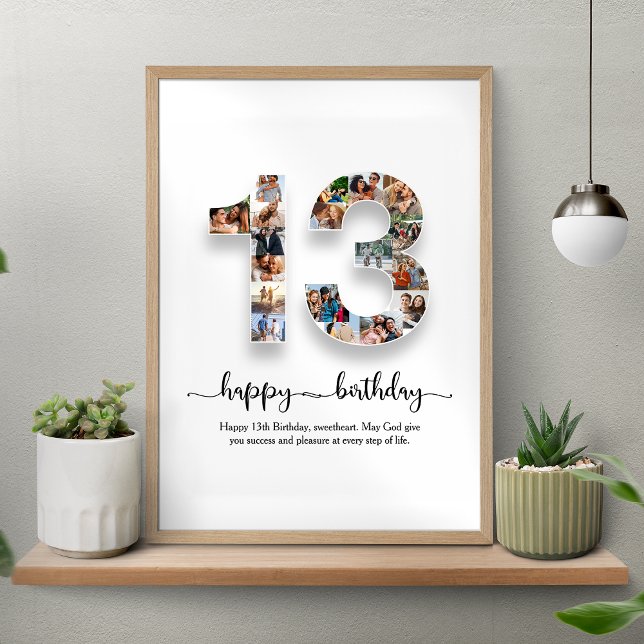 Poster du collage photo du 13e anniversaire (Créateur téléchargé)