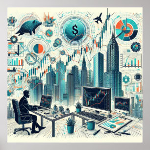 Poster du commerce stock