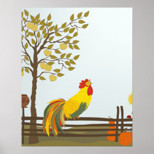 Poster du coq sur la clôture