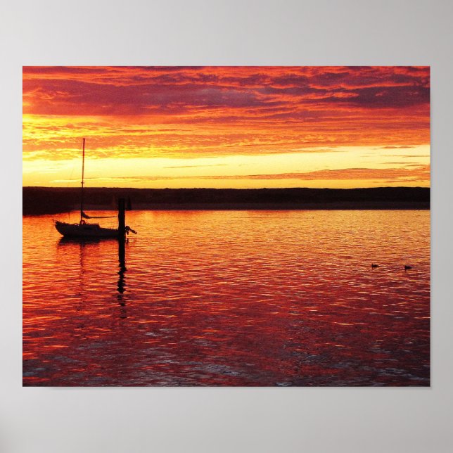 Poster du coucher de soleil de Morro Bay (Devant)
