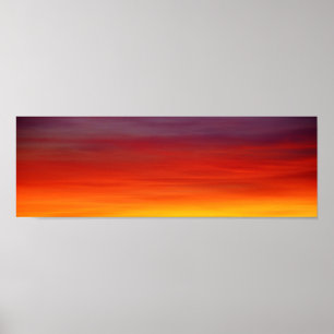 Poster du coucher de soleil deux tons