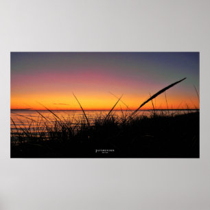 Poster du coucher de soleil du lac Michigan