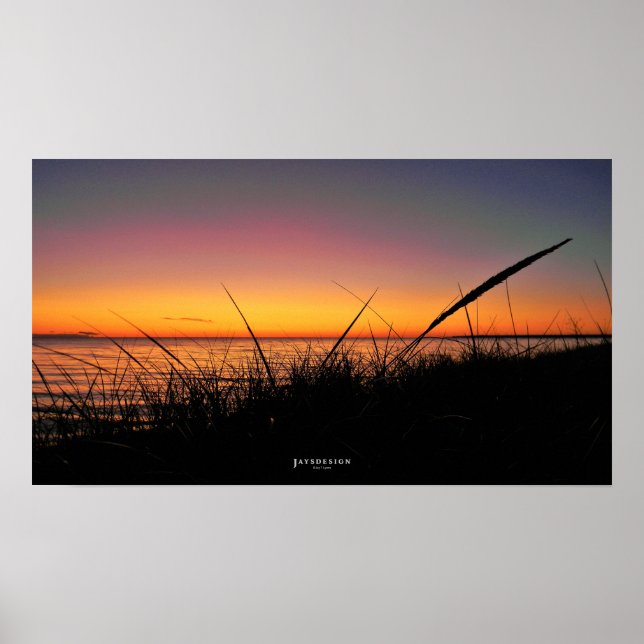 Poster du coucher de soleil du lac Michigan (Devant)