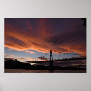 Poster du coucher de soleil du Pont du Mid Hudson