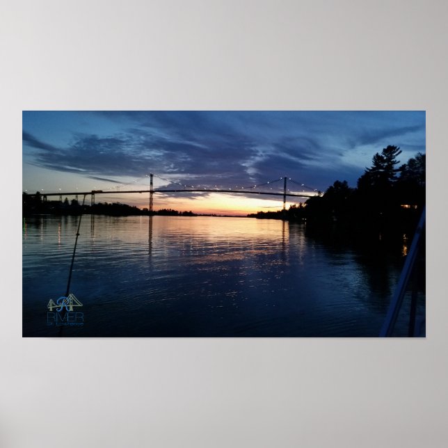 Poster du coucher de soleil du pont Wellesley Isla (Devant)