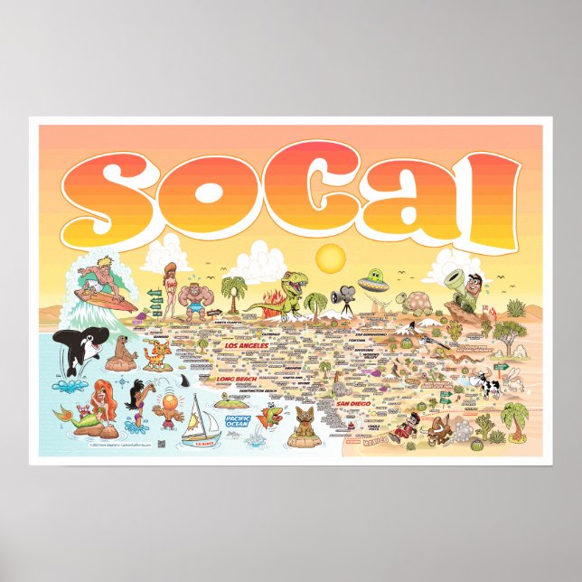 Poster du coucher de soleil SoCal 24X16 (Devant)