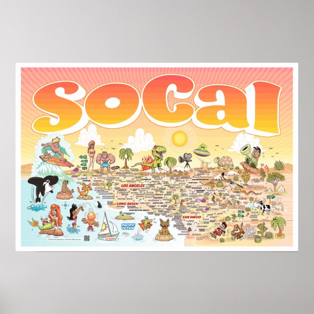 Poster du coucher de soleil SoCal 24X16 (Devant)