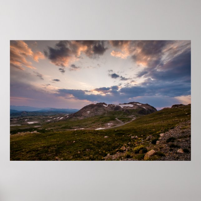 Poster du coucher de soleil sur la route de Bearto (Devant)