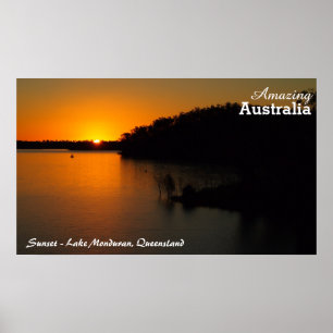 Poster du coucher de soleil sur le lac Monduran