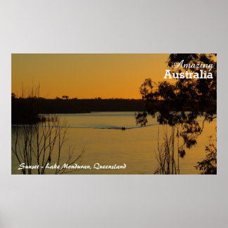 Poster du coucher de soleil sur le lac Monduran