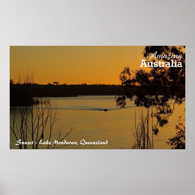 Poster du coucher de soleil sur le lac Monduran (Devant)