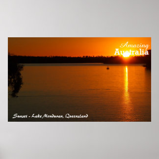 Poster du coucher de soleil sur le lac Monduran