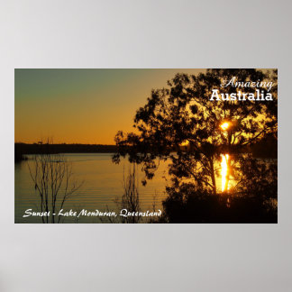Poster du coucher de soleil sur le lac Monduran