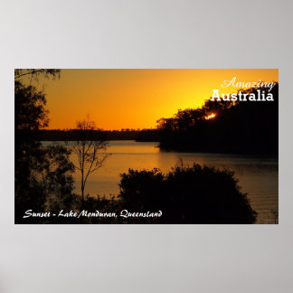 Poster du coucher de soleil sur le lac Monduran
