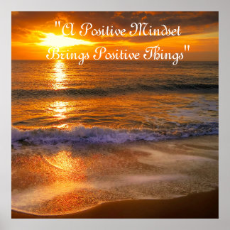 Poster du coucher de soleil sur l'océan moderne